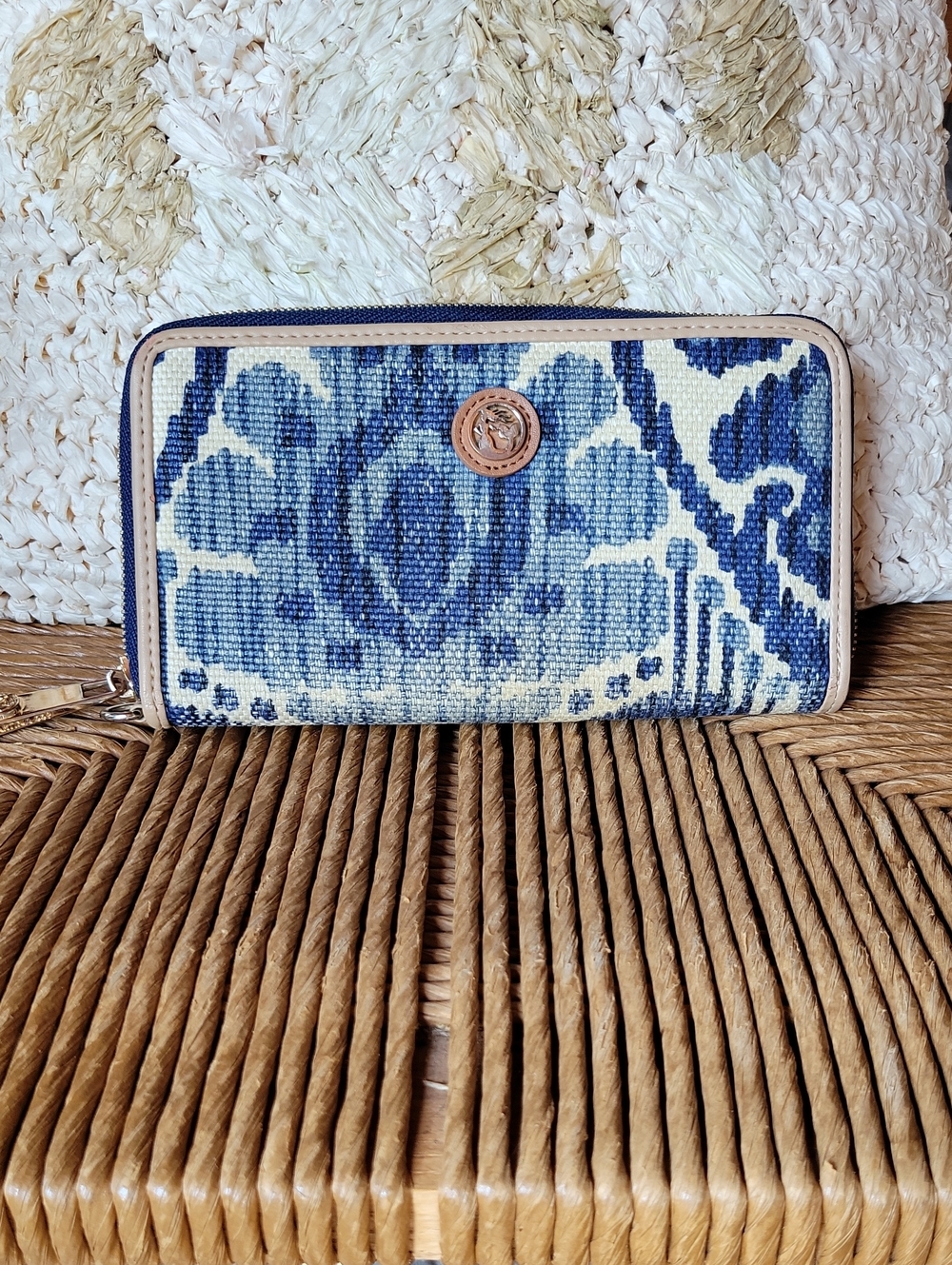 Spartina 449 Daufuskie Island, Zip-Around Wallet, blue/tan